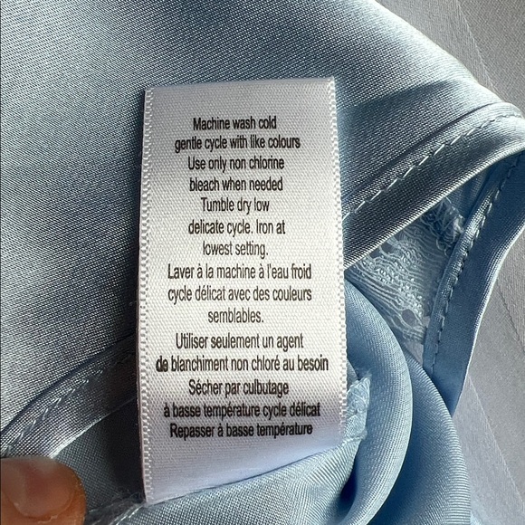 In Bloom Light Blue Satin Chemise - Picture 10 of 15